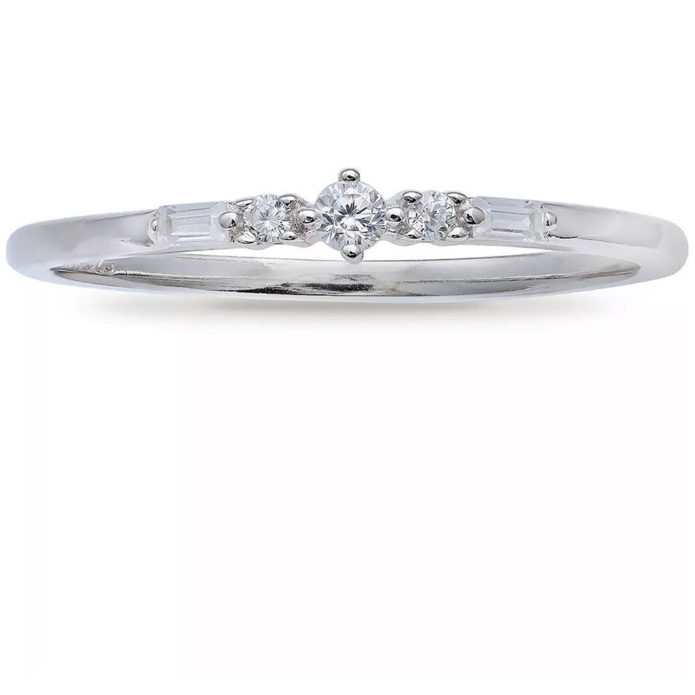 NWT GIANI BERNINI Cubic Zirconia Stacking Ring in Sterling Silver